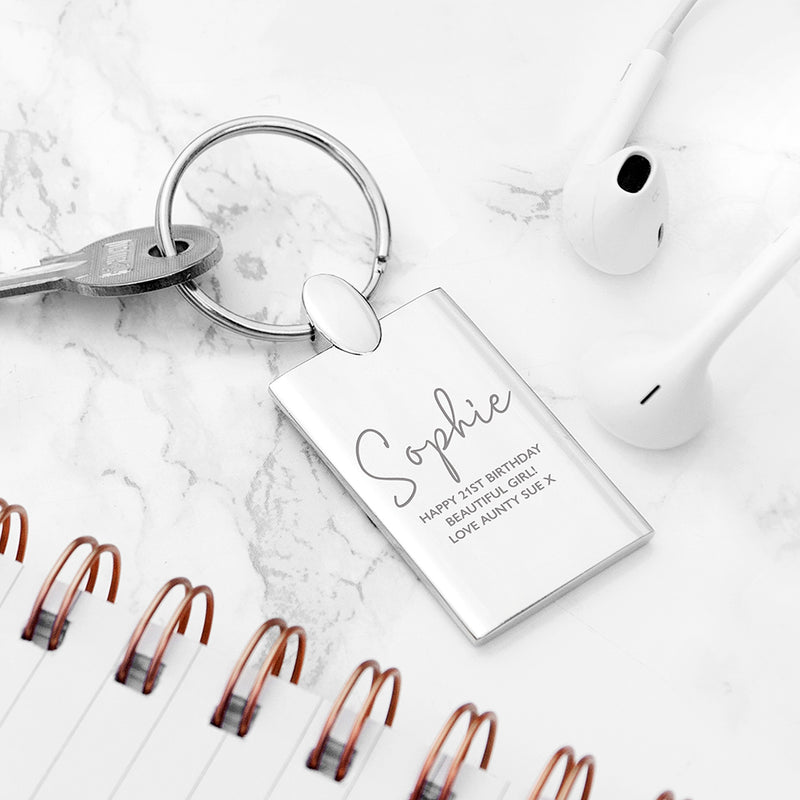 Personalised Special Person Rectangle Keyring