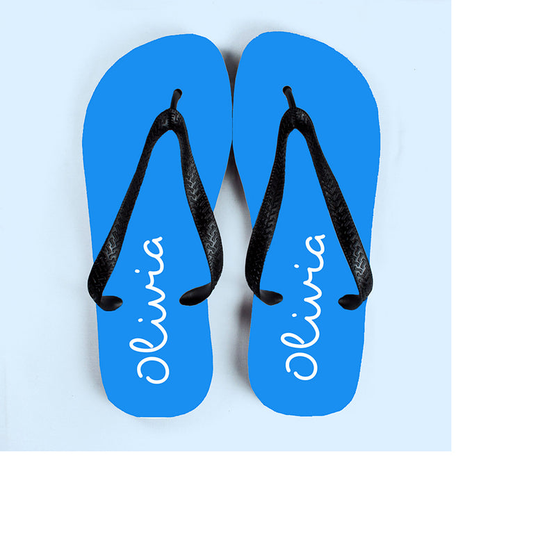 Personalised Summer Style Flip Flops - Medium - Blue