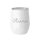 Personalised Summer Style Gloss Wine Tumbler - White