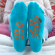 Personalised Turquoise & Terracotta Orange Christmas Day Socks