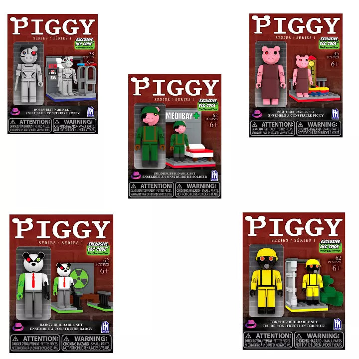 Piggy Series 1 Buildable Construction Sets, showing reverse