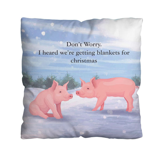 Xmas Pigs in Blankets - Cushion - Two Sizes collectible from https://britishmade.gifts/