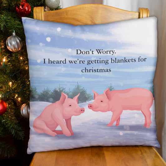 Xmas Pigs in Blankets - Cushion - Two Sizes, alternate view