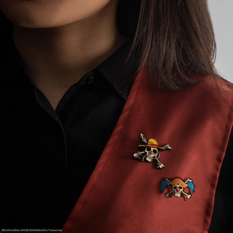 One Piece Luffy and Buggy Pin Set, alternate view