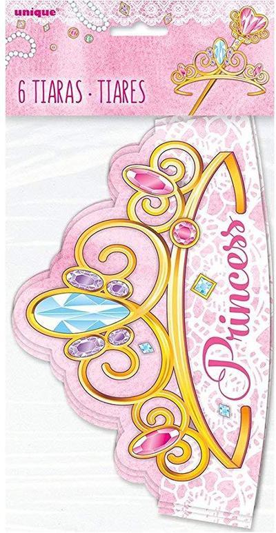 Unique Party 58138 Paper Pink Princess Tiaras, Pack of 6