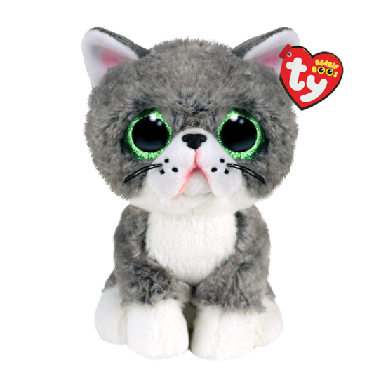 Ty Beanie Boos 6" Fergus Gray Cat Plush