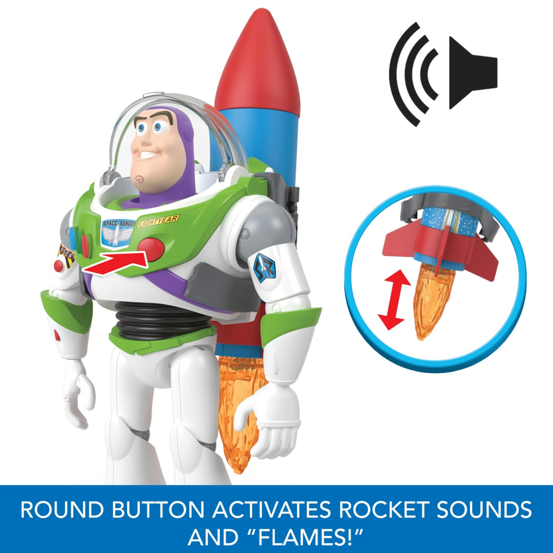 Disney Pixar Toy Story Buzz Lightyear 10" Action Figure With Rocket & Sounds