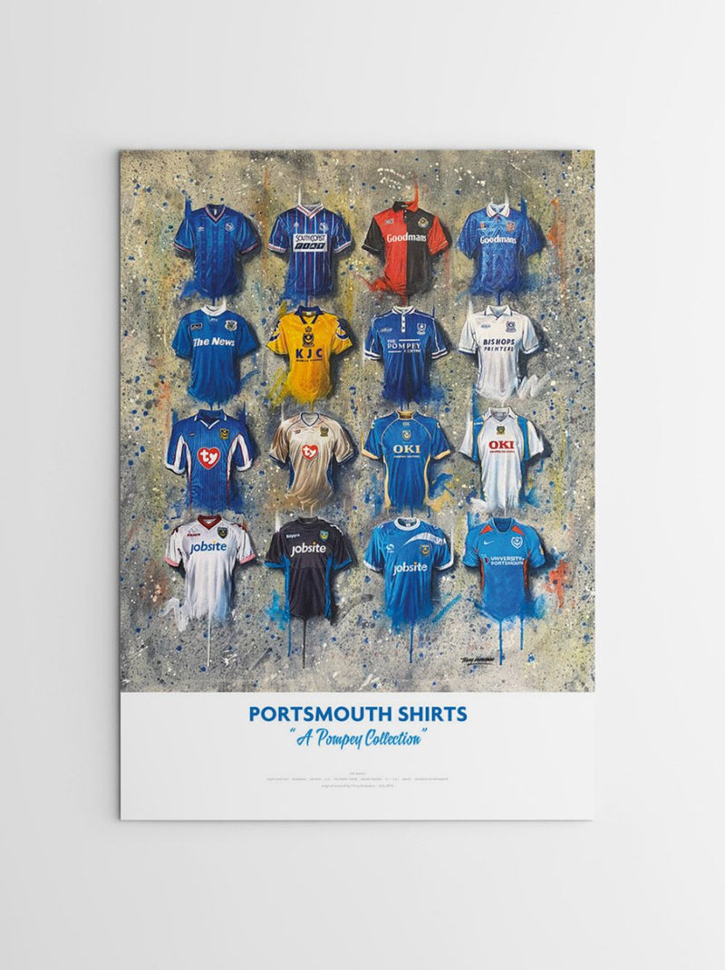 Portsmouth FC Shirts - A2 Signed Limited Edition Prints, alternate view