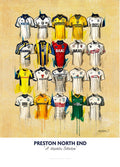 Preston North End FC Shirts - A2 Signed Limited Edition Prints collectible from Terry Kneeshaw Art