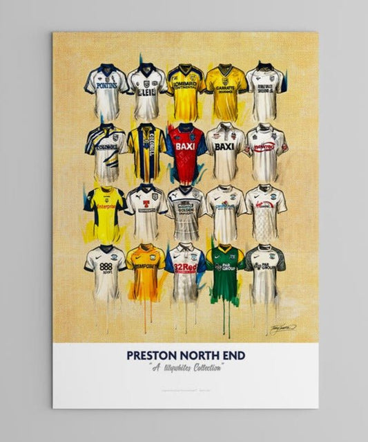 Preston North End FC Shirts - A2 Signed Limited Edition Prints, alternate view