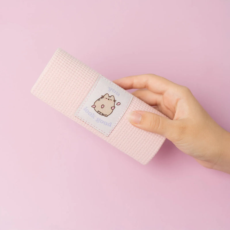 Pusheen Embroidered Glasses Case with Cloth design detail