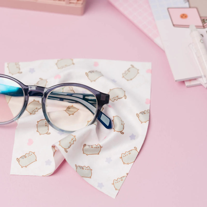 Pusheen Embroidered Glasses Case with Cloth close up detail