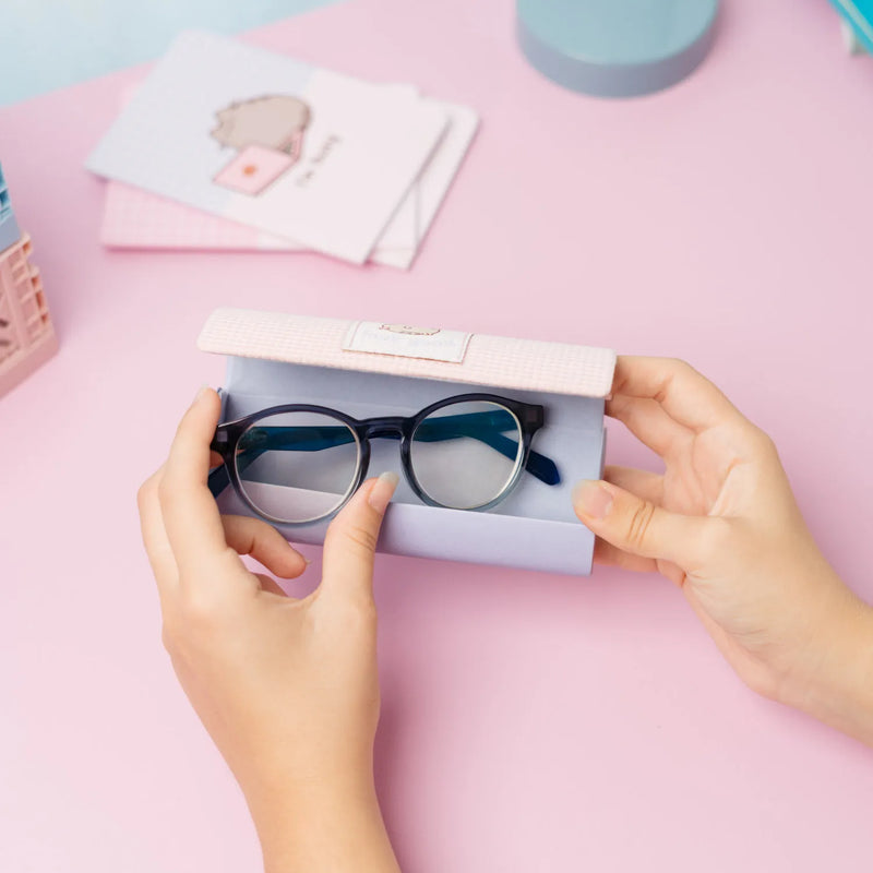 Pusheen Embroidered Glasses Case with Cloth side angle