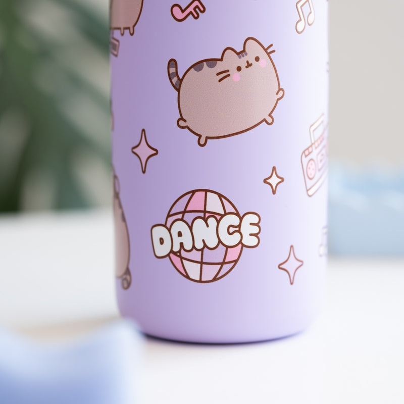 Pusheen Moments 500ml Hot & Cold Metal Bottle close up detail