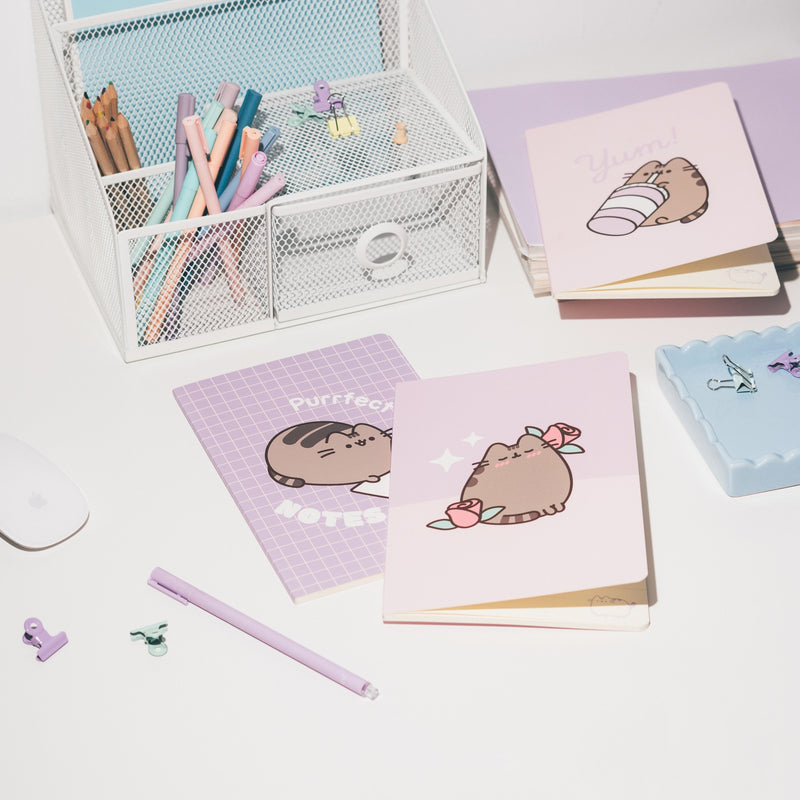 Pusheen Moments Pack of 3 A5 Notebooks close up detail