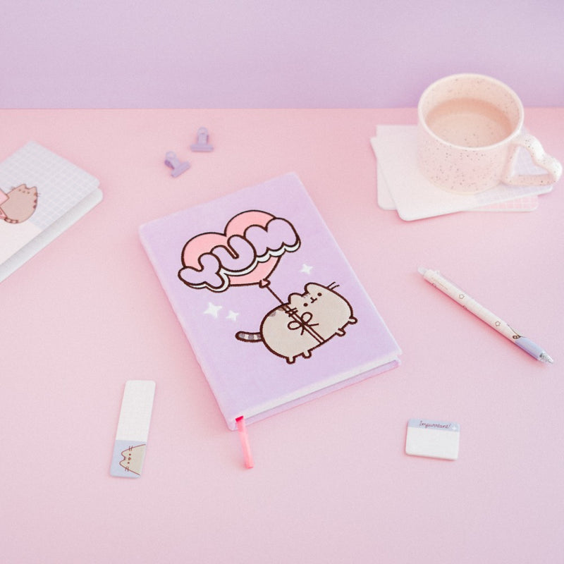 Pusheen Moments Premium A5 Plush Cover Notebook side angle