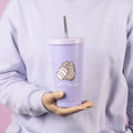 Pusheen Moments Steel Tumbler with Straw close up detail