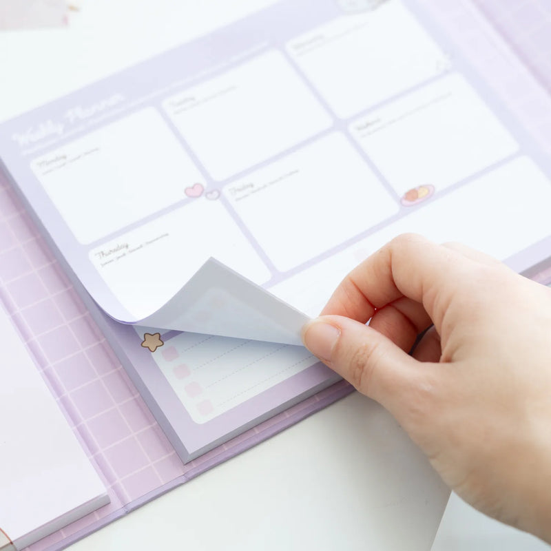 Pusheen Moments Weekly Planner with Sticky Notes design detail