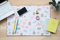 Pusheen Rose Collection Desk Mat close up detail