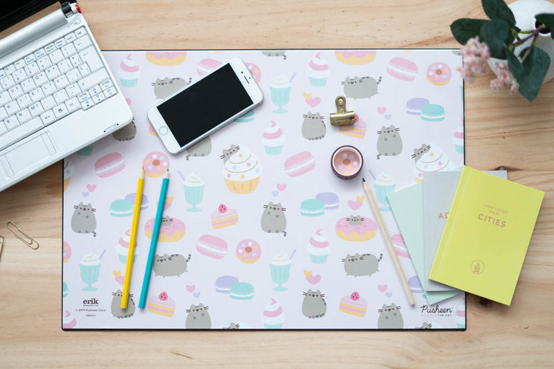 Pusheen Rose Collection Desk Mat close up detail