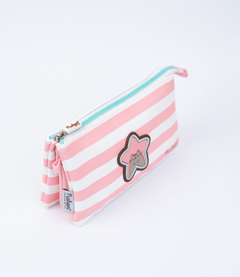 Pusheen Rose Collection Triple Pencil Case side angle