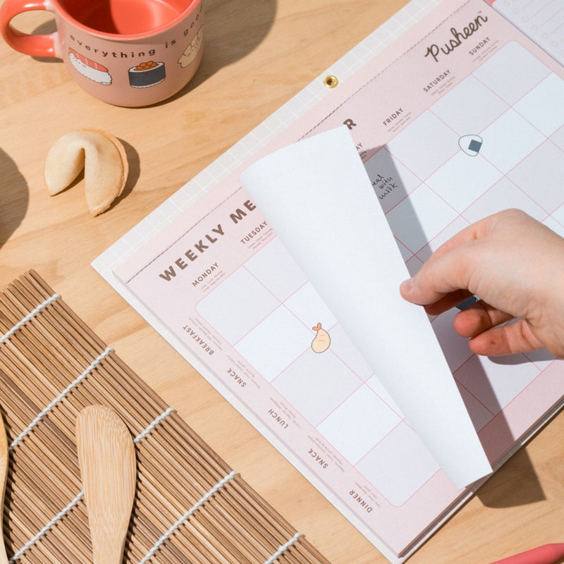Pusheen Sushi Roll Magnetic Meal Planner design detail
