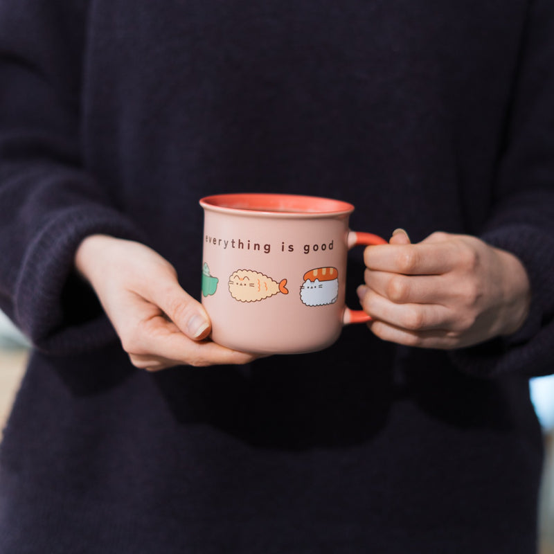 Pusheen Sushi Roll Premium Ceramic Cup 350ml close up detail