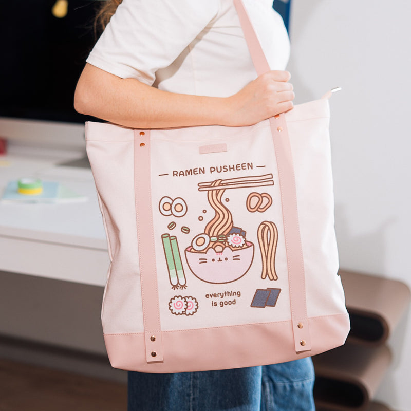 Pusheen Sushi Roll Premium Cotton Shoulder Bag packaging view