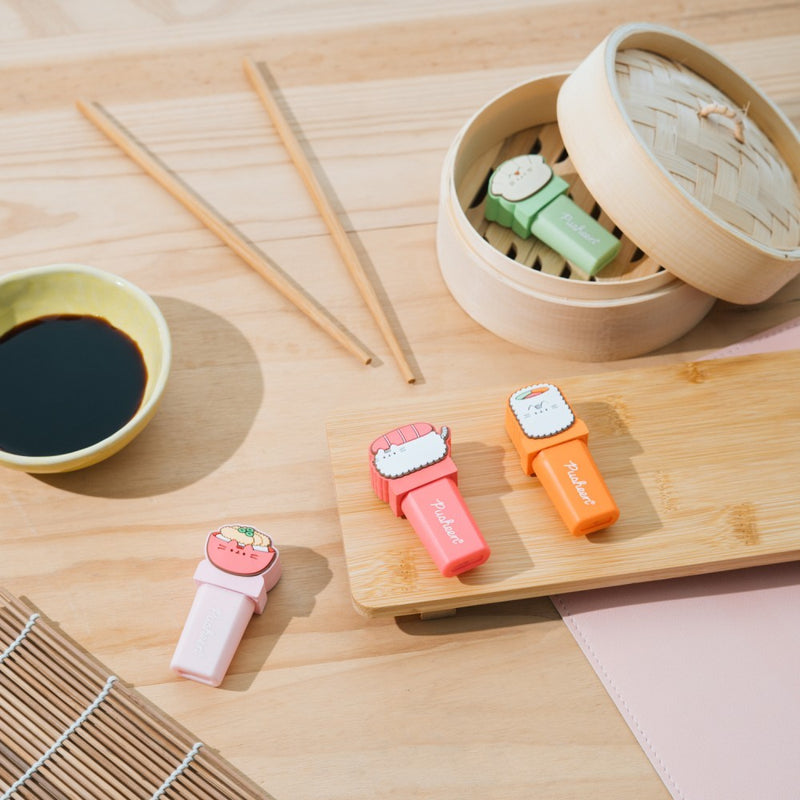 Pusheen Sushi Roll Set of 4 Highlighters with Toppers side angle
