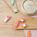 Pusheen Sushi Roll Set of 4 Highlighters with Toppers close up detail