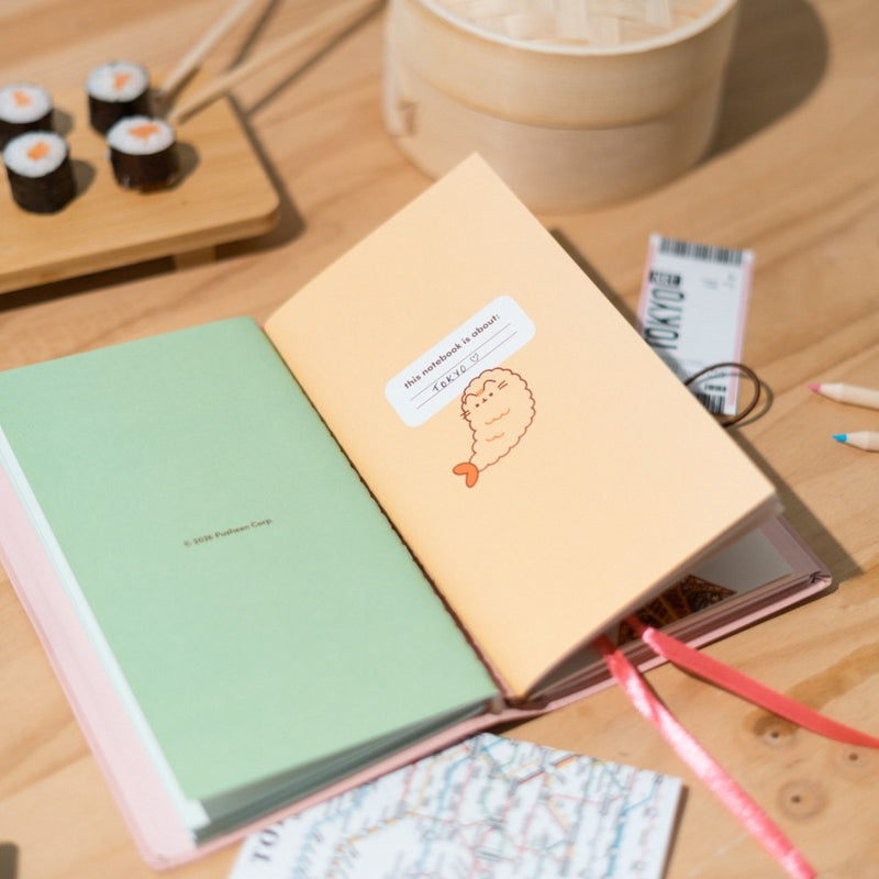 Pusheen Sushi Roll Triple Travel Notebook side angle