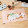 Pusheen Sushi Roll XL Vegan Leather Desk Mat close up detail