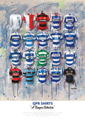 QPR FC Shirts - A2 Signed Limited Edition Prints collectible from Terry Kneeshaw Art