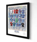 QPR FC Shirts A3 collectible from Terry Kneeshaw Art