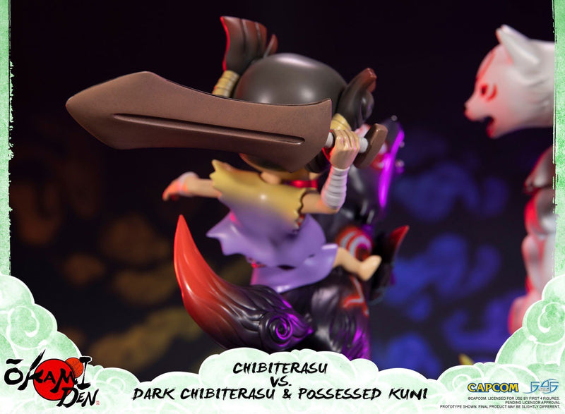 First4Figures Okamiden (Chibiterasu VS Dark Chibiterasu & Possessed Kuni) RESIN Statue Figure - Image 7