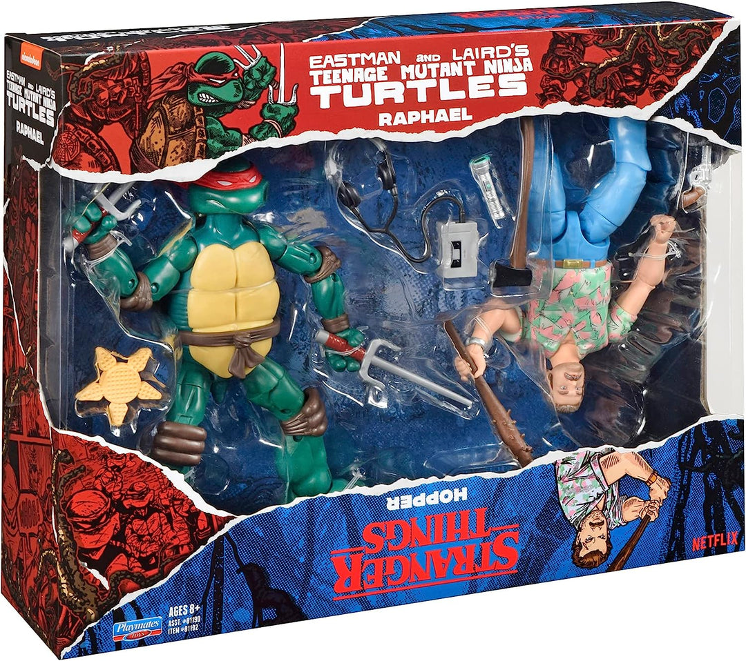 Teenage Mutant Ninja Turtles vs Stranger Things  Raphael & Hopper Figure Set