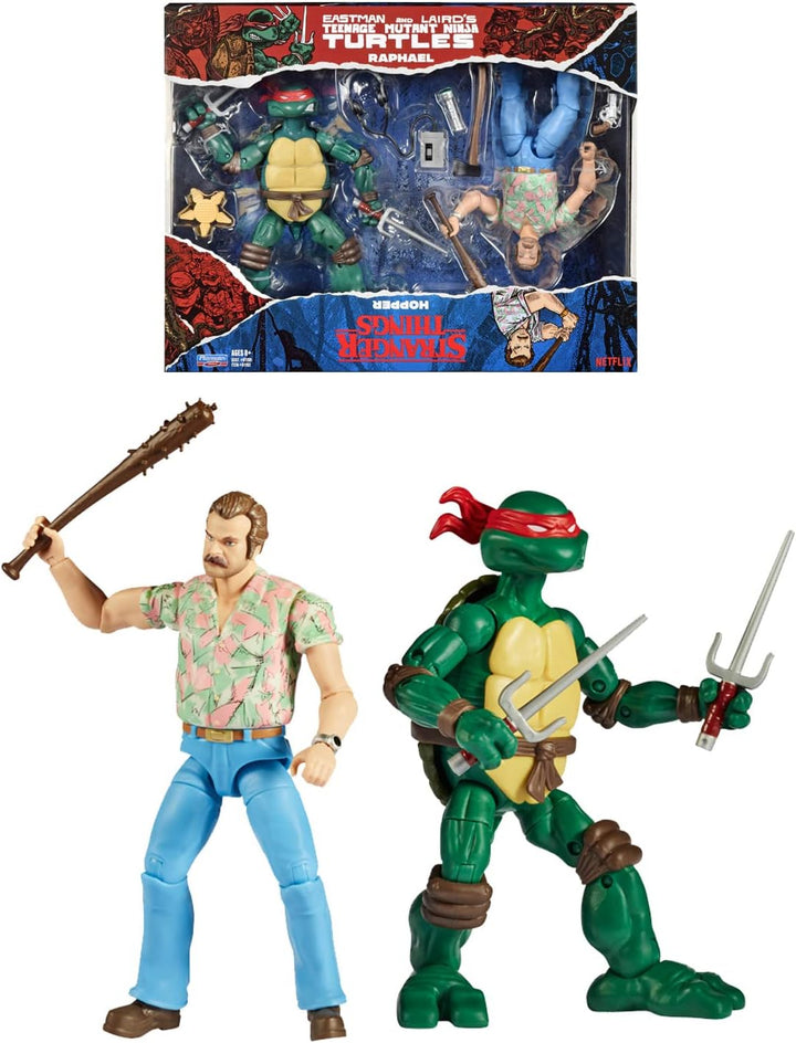 Teenage Mutant Ninja Turtles vs Stranger Things  Raphael & Hopper Figure Set