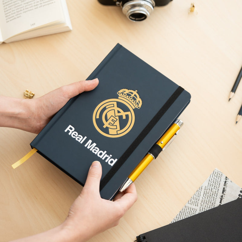 Real Madrid Premium A5 Notebook with Projector Pen packaging view
