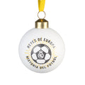Real Madrid Set of 4 Glass Christmas Baubles 6.5 cm side angle