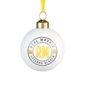 Real Madrid Set of 4 Glass Christmas Baubles 6.5 cm packaging view