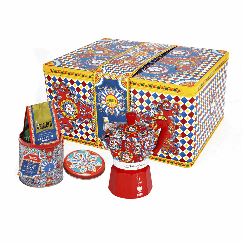 Bialetti X Dolce&Gabbana Sicilian Cart Gift Set (Moka 3 Cup and Coffee) collectible from Brew Italia