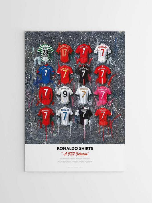 Ronaldo Shirts - A2 Signed Limited Edition Prints collectible from Terry Kneeshaw Art