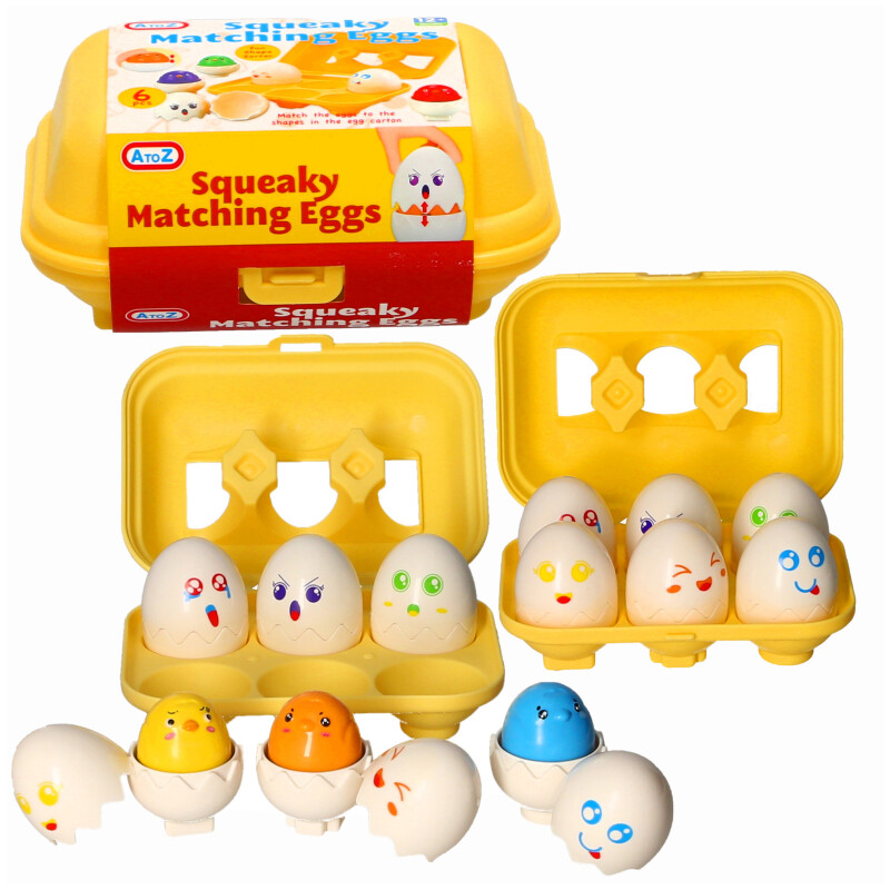 Baby Shape Sorter Squeaky Matching Eggs Six Interactive Learning Toy A to Z collectible from U&C Solutions Ltd