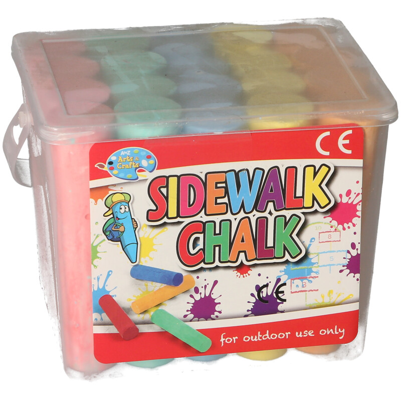 Childrens Quality Art Crafts Jumbo 20 PCS Giant Sidewalk Chalk Tub multicolour, alternate view