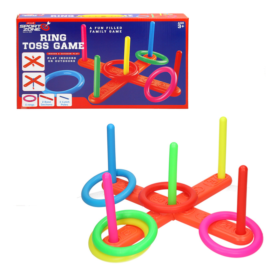 PLASTIC HOOP RING QUOITS TOSS TOSSING GAME SET SUMMER OUTDOOR FUN FAMILY KIDS collectible from U&C Solutions Ltd