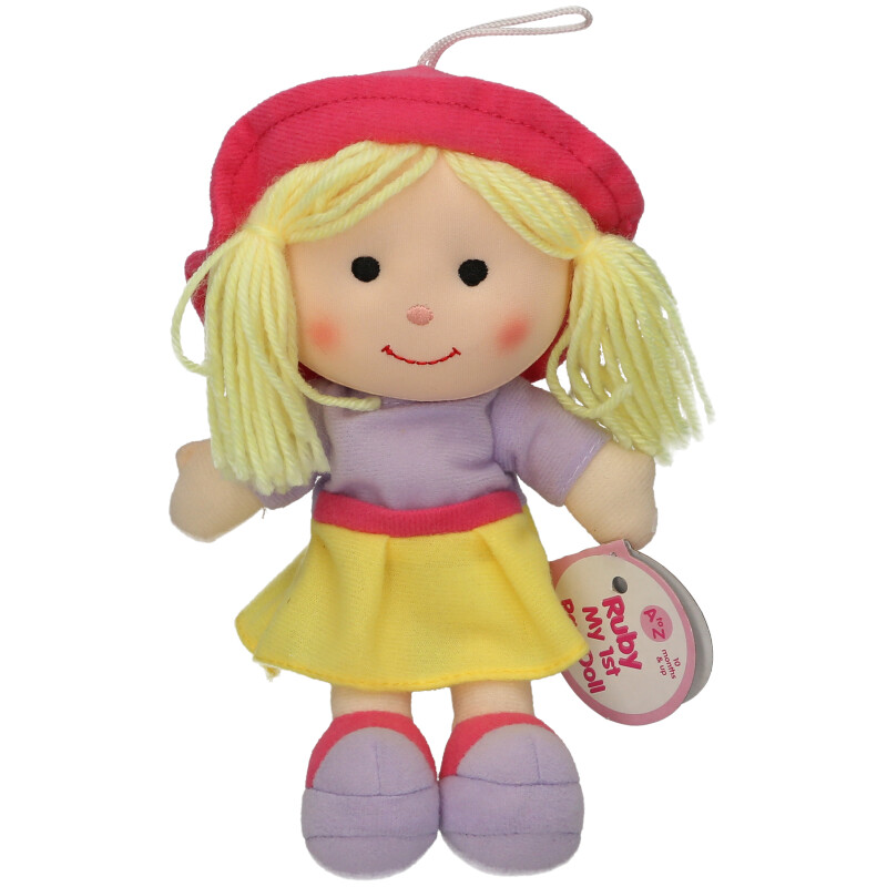 Baby Ruby My 1st Rag Doll Small Soft Toy 22 cm, 10+ Months Present Filler, side angle