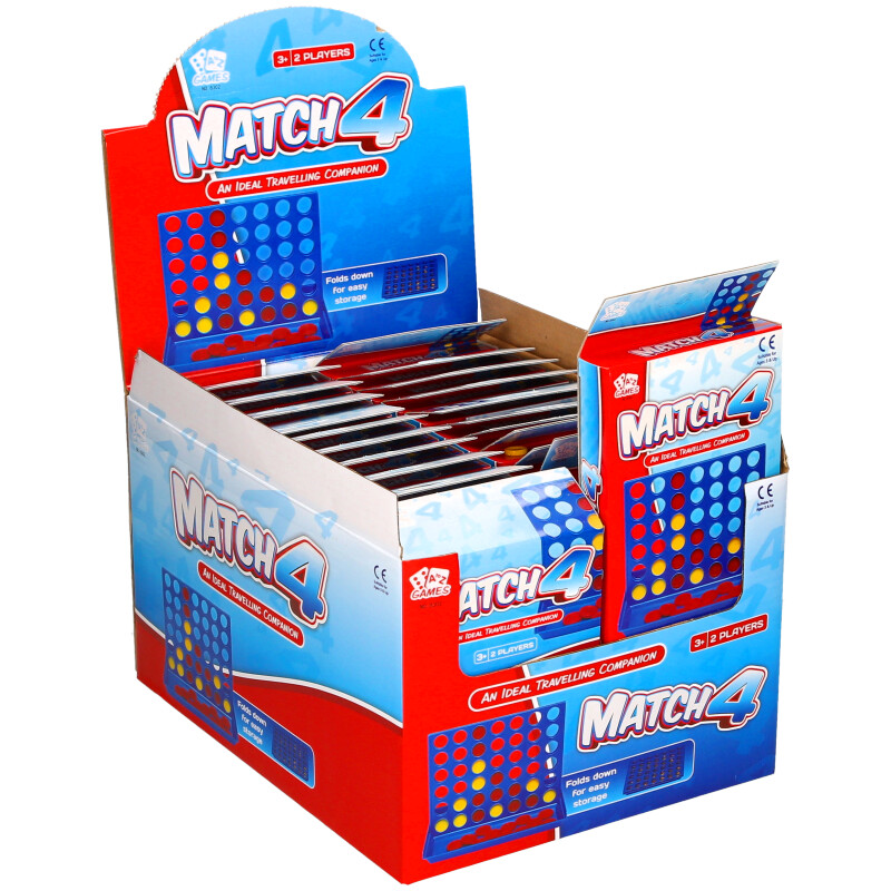 FOUR IN A ROW LINE CONNECT 4 Family Board Game Fun Children Educational Learning, side angle