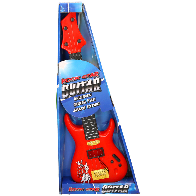 Kids Rock Guitar Toy – 4-String Musical Instrument (3 Assorted Colours) | Ages 3+, in display