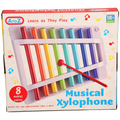 AtoZ Kids Xylophone Glockenspiel Musical Toy Xmas Gift with Mallet, side angle