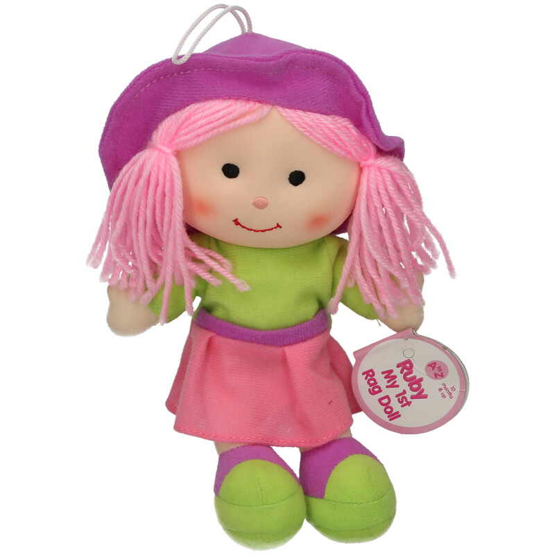 Baby Ruby My 1st Rag Doll Small Soft Toy 22 cm, 10+ Months Present Filler, close-up detail